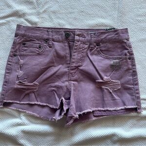 Aeropostale High Waisted Distressed Lavender Denim Shorts Size 8